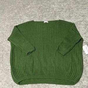 Pink Lily bubble sweater green NWT
